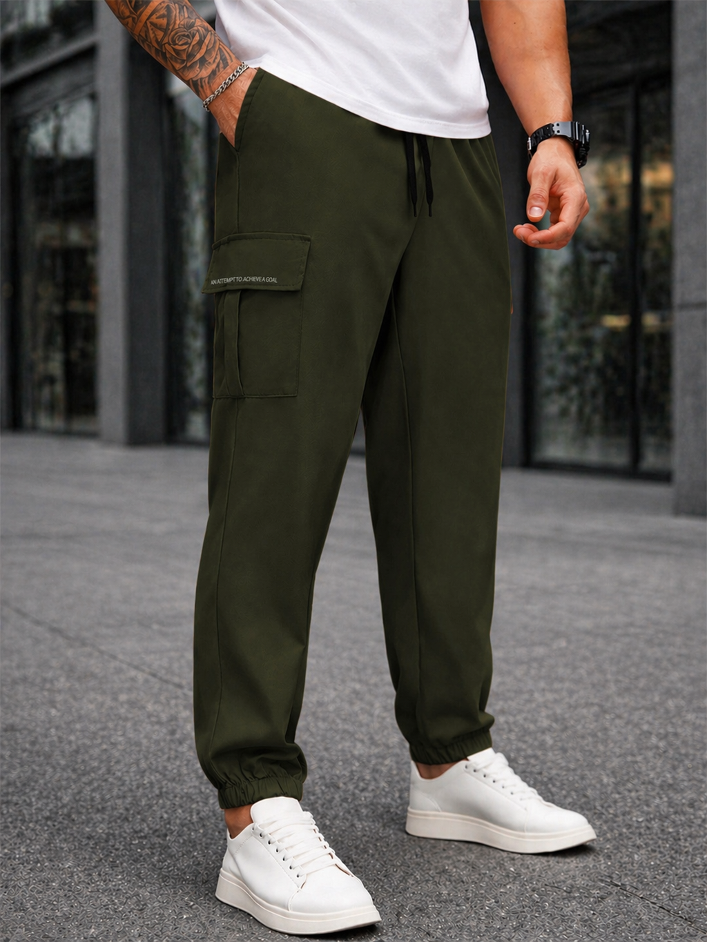 Endeavour Wear Men's Olive Green Active Cargo Trackpants