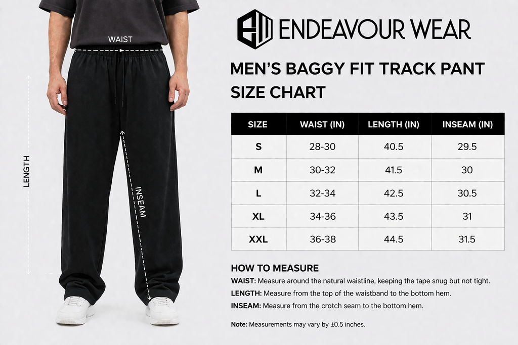 Endeavour Wear Men's Black Oversized Baggy Fit Sweatpants