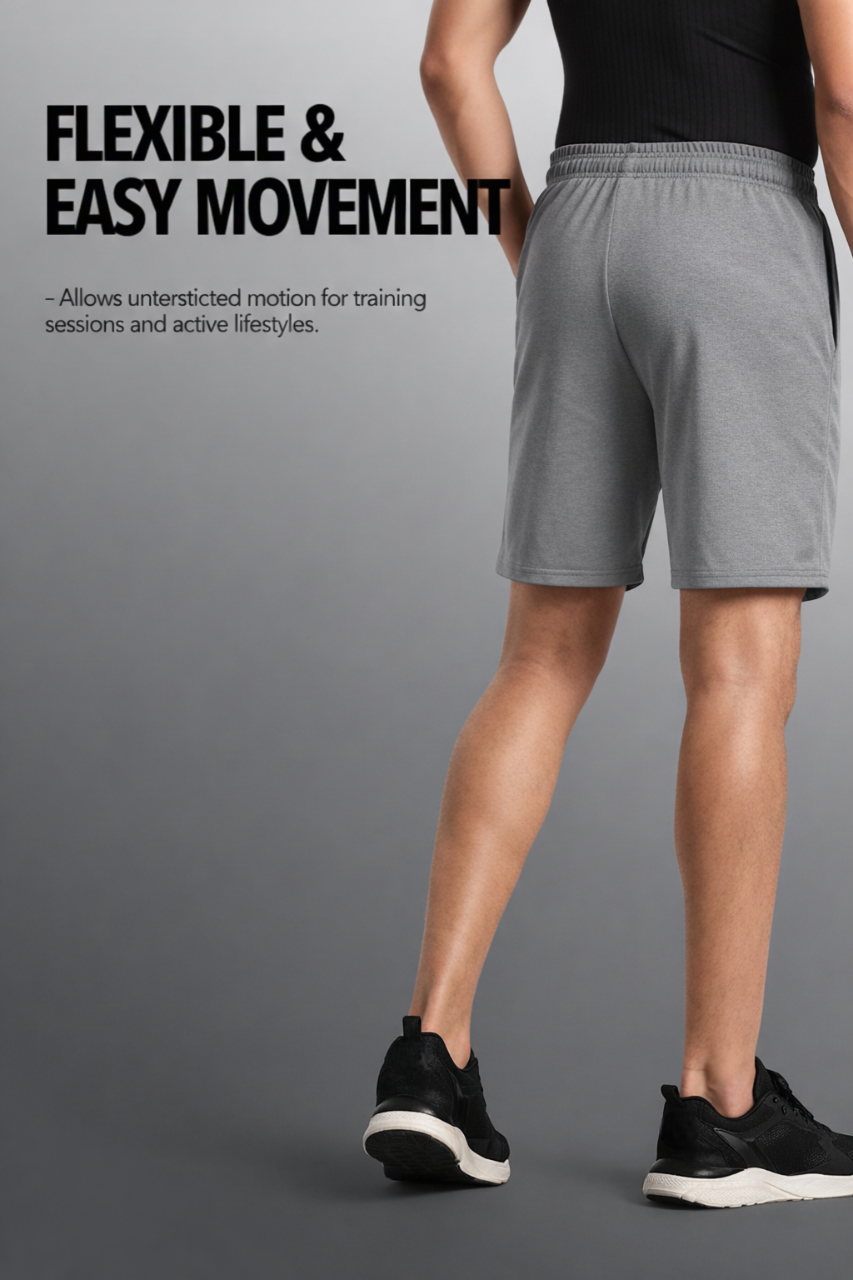 Endeavour Wear Men Medium Grey Comfort Fit Casual Sports Shorts