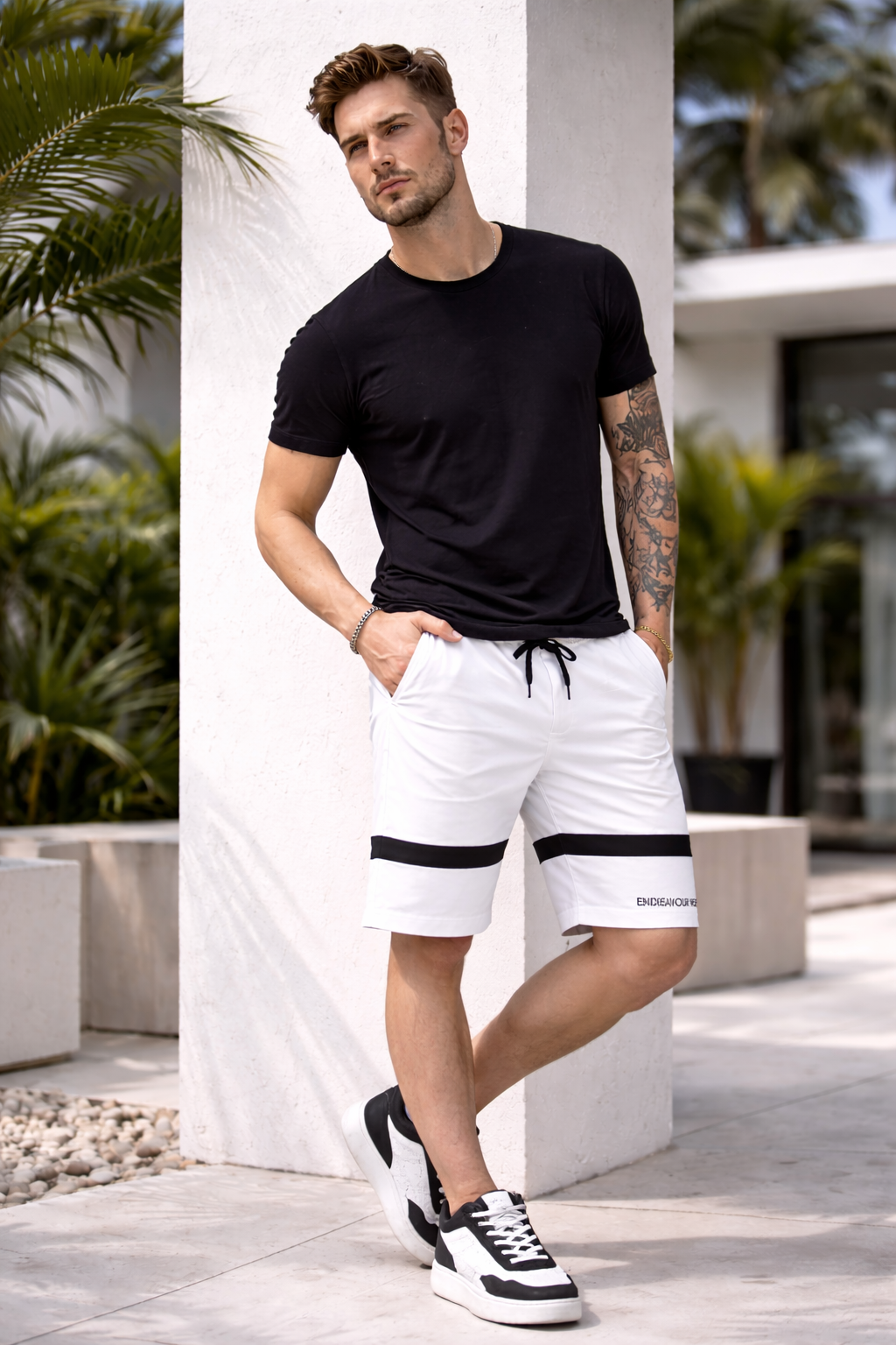 Endeavour Wear Men White Premium Cotton Lounge Baggy Shorts