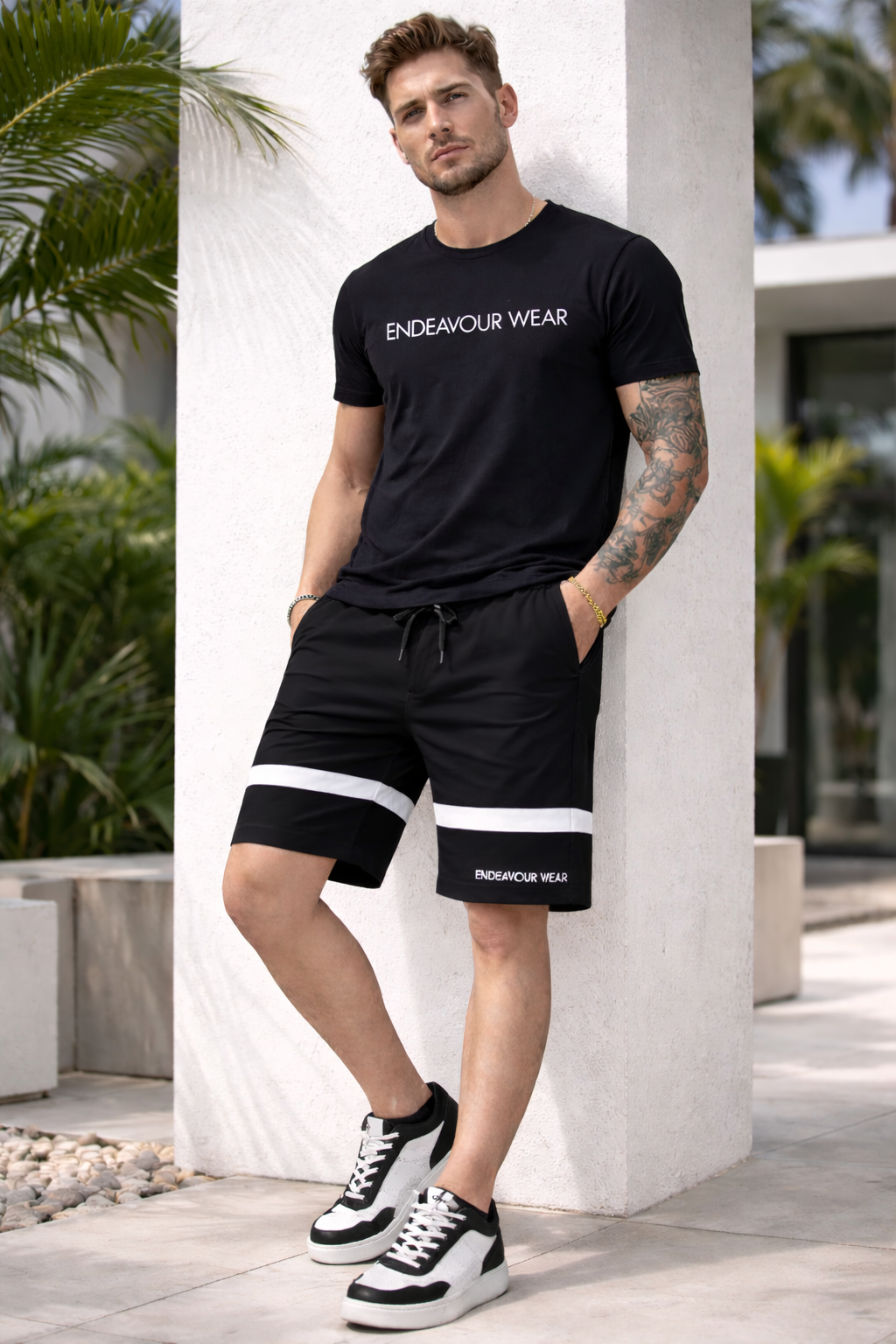 Endeavour Wear Men Black Premium Cotton Lounge Baggy Shorts