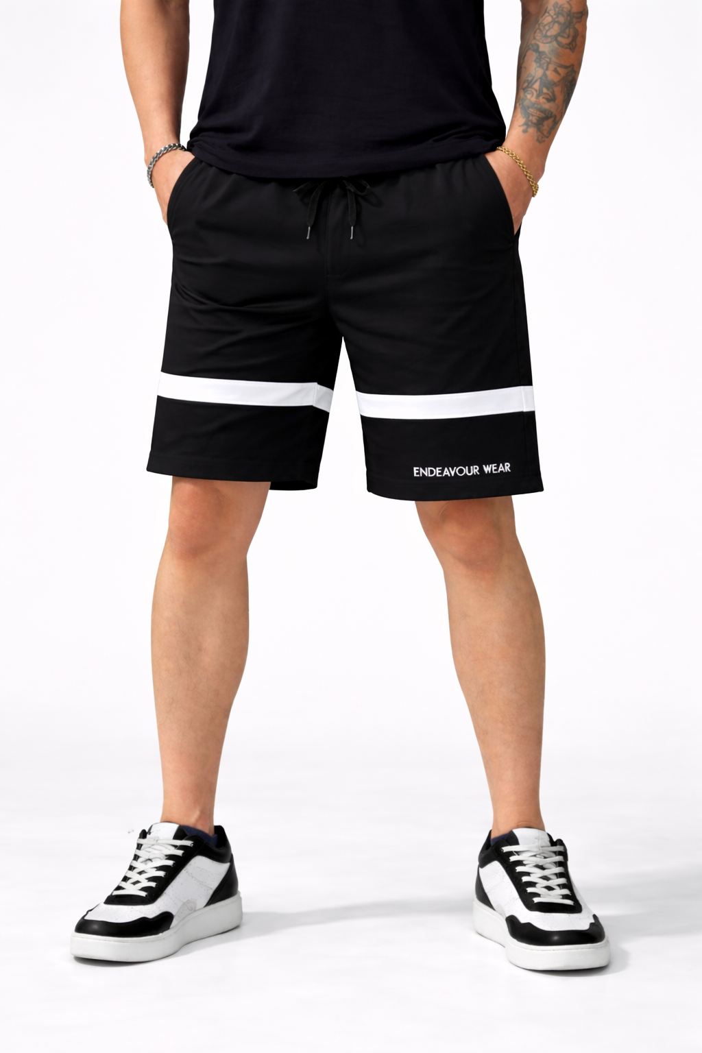 Endeavour Wear Men Black Premium Cotton Lounge Baggy Shorts