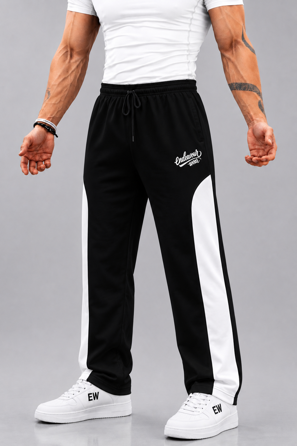 Endeavour Wear Men's Black Premium Rich Cotton Oversized Baggy Fit Track Pants