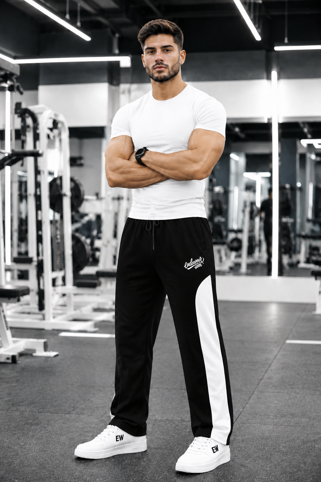 Endeavour Wear Men's Black Premium Rich Cotton Oversized Baggy Fit Track Pants