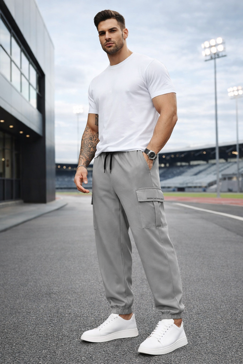 Endeavour Wear Men's Medium Grey Active Cargo Trackpants