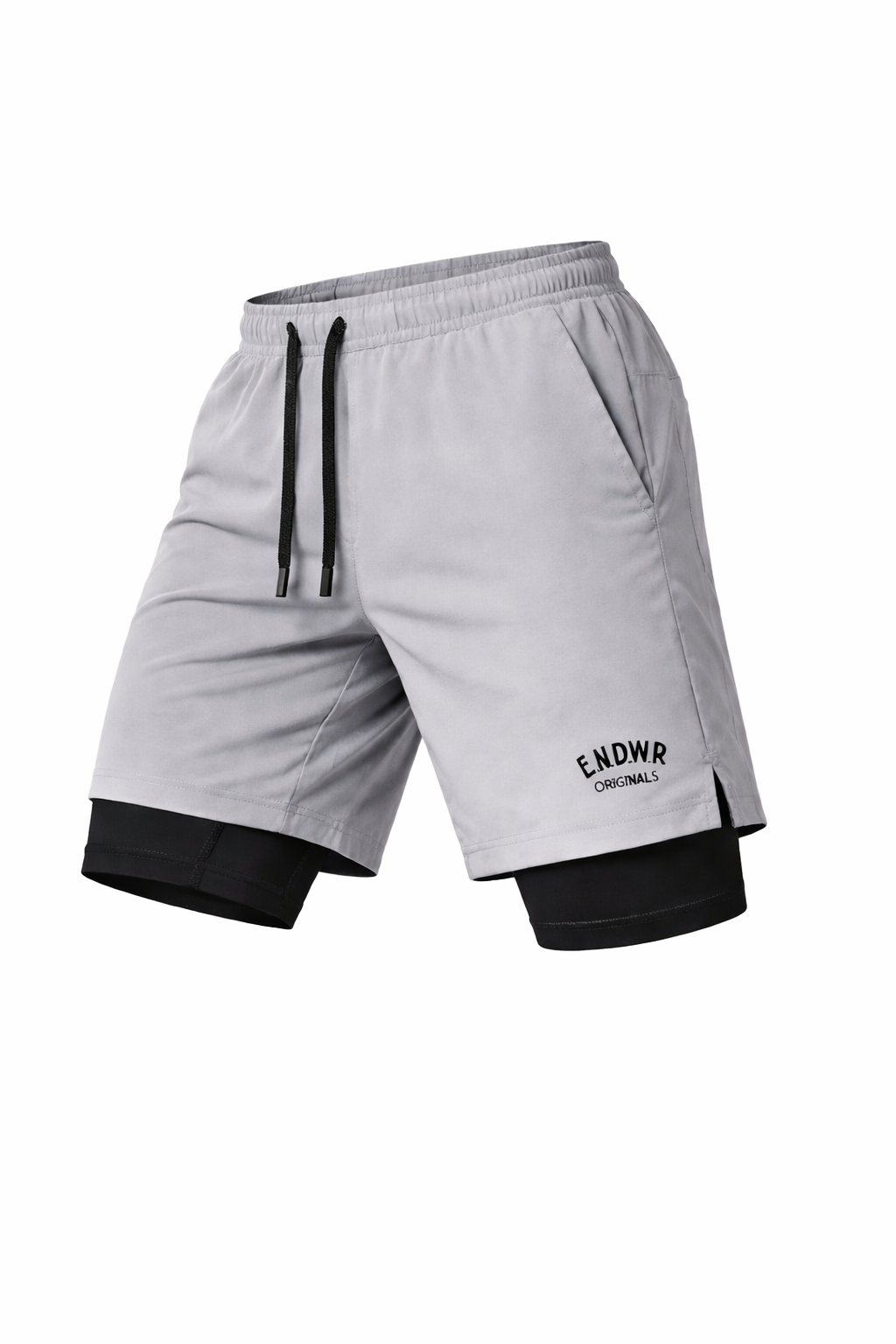 Endeavour Wear Men Light Grey 2 in 1 Active Sports Shorts