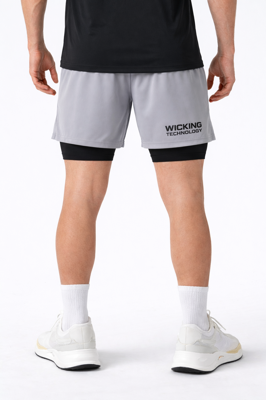 Endeavour Wear Men Light Grey 2 in 1 Active Sports Shorts