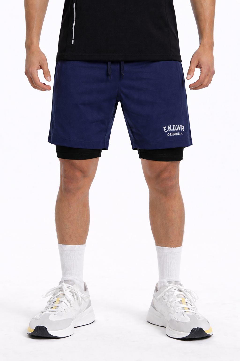 Endeavour Wear Men Navy 2 in 1 Active Sports Shorts