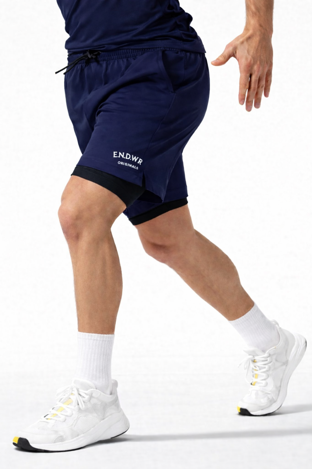 Endeavour Wear Men Navy 2 in 1 Active Sports Shorts