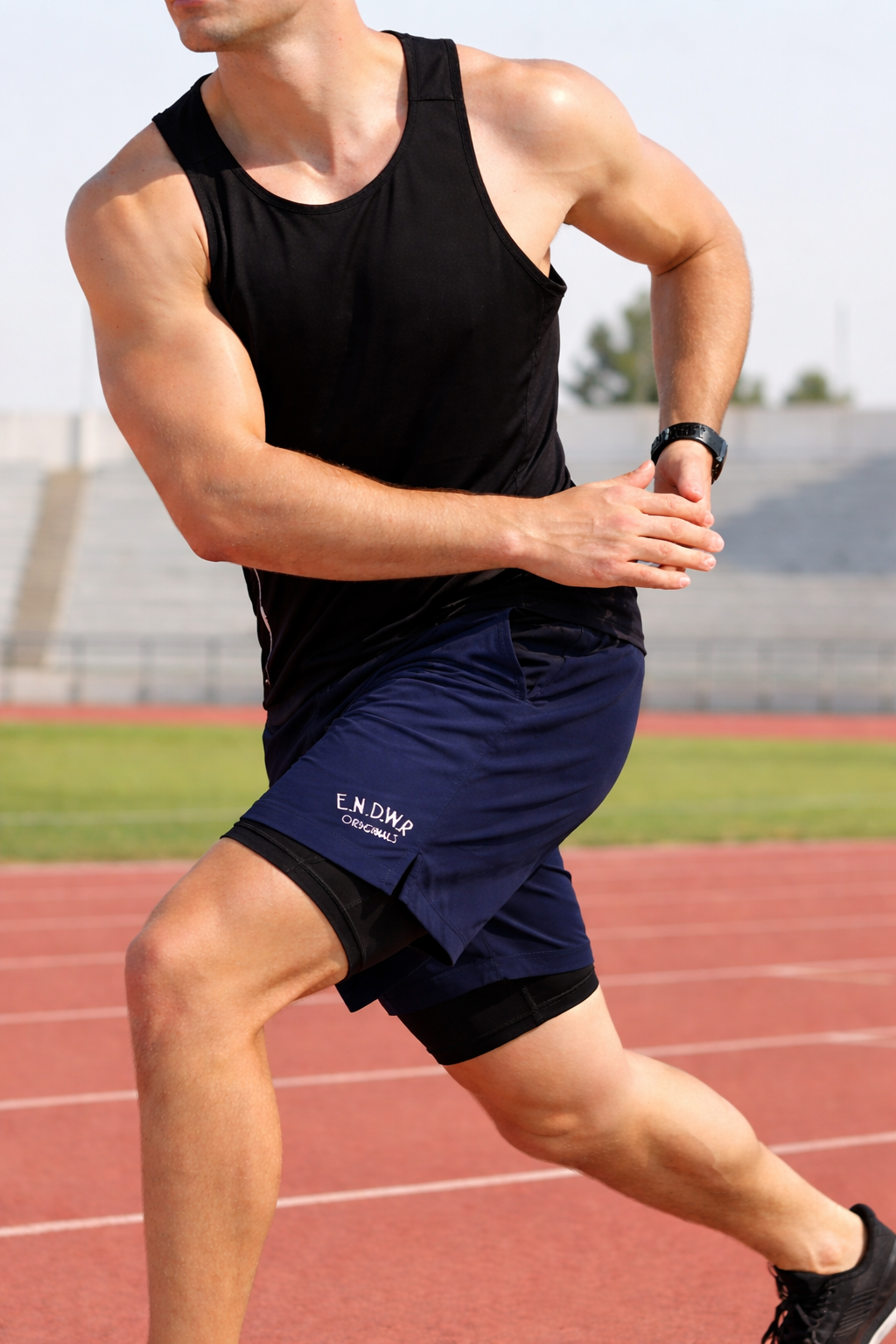 Endeavour Wear Men Navy 2 in 1 Active Sports Shorts