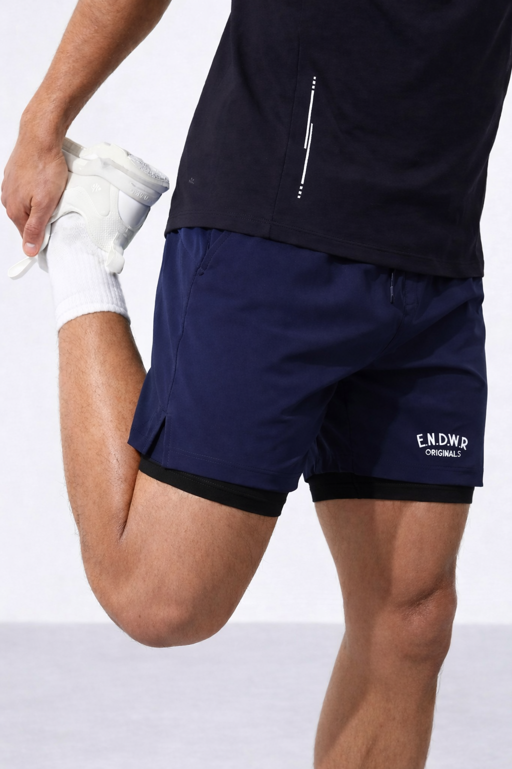 Endeavour Wear Men Navy 2 in 1 Active Sports Shorts