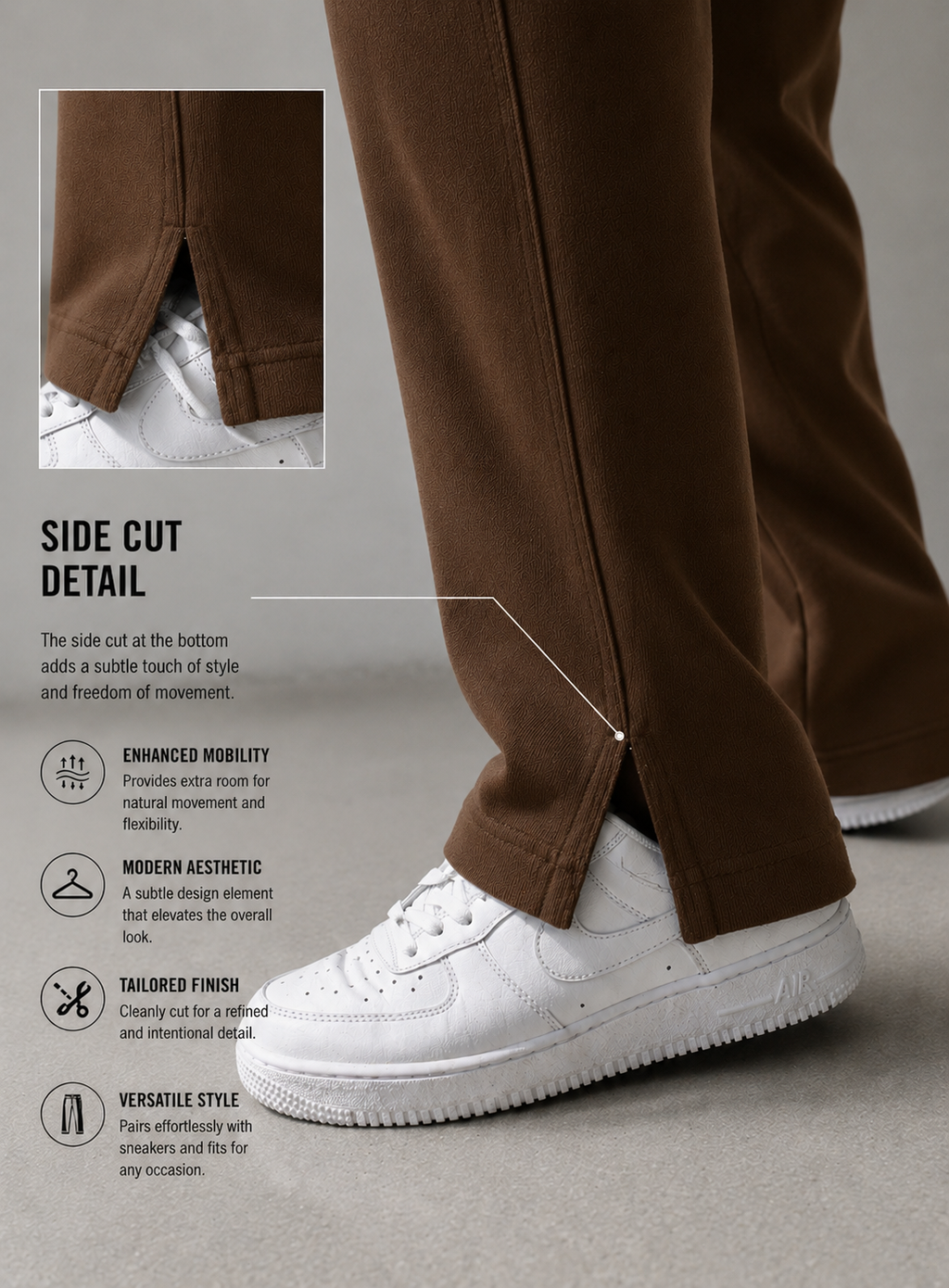 Endeavour Wear Men's Coffee Oversized Baggy Fit Sweatpants