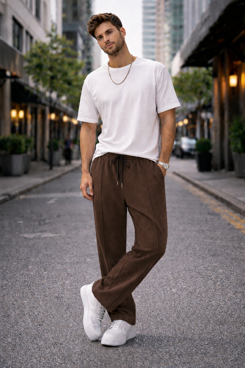 Endeavour Wear Men's Coffee Oversized Baggy Fit Sweatpants
