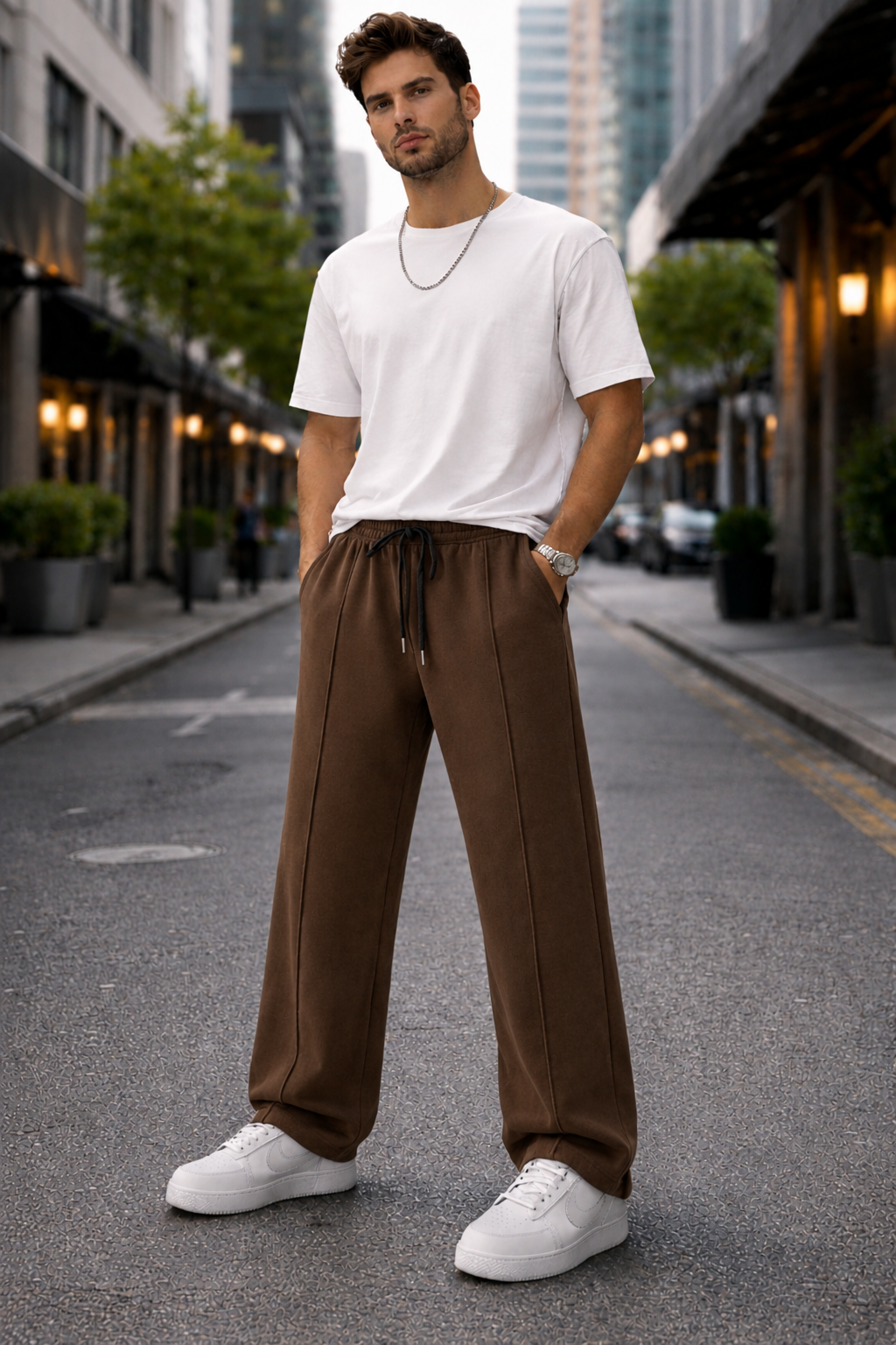 Endeavour Wear Men's Coffee Oversized Baggy Fit Sweatpants