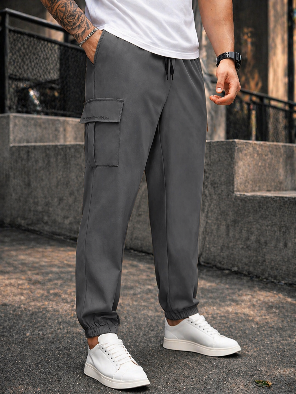 Endeavour Wear Men's Dark Grey Active Cargo Trackpants