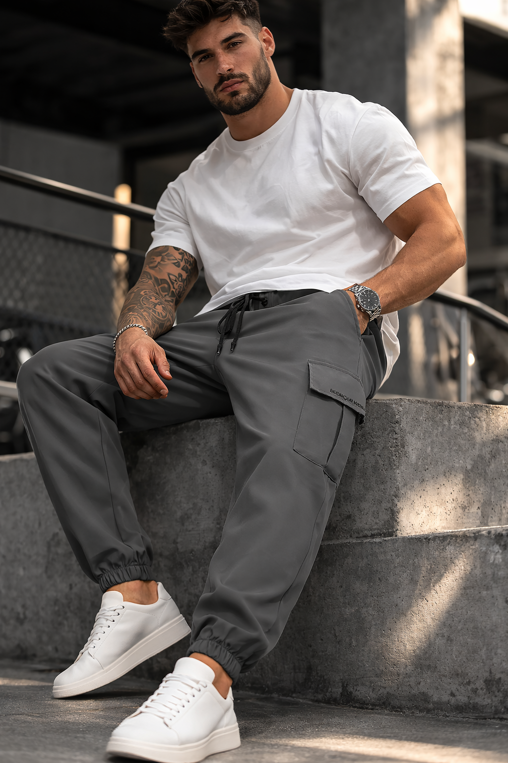 Endeavour Wear Men's Dark Grey Active Cargo Trackpants