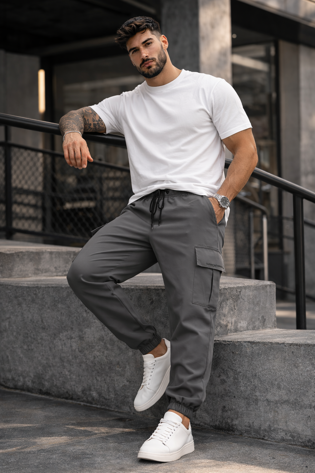 Endeavour Wear Men's Dark Grey Active Cargo Trackpants