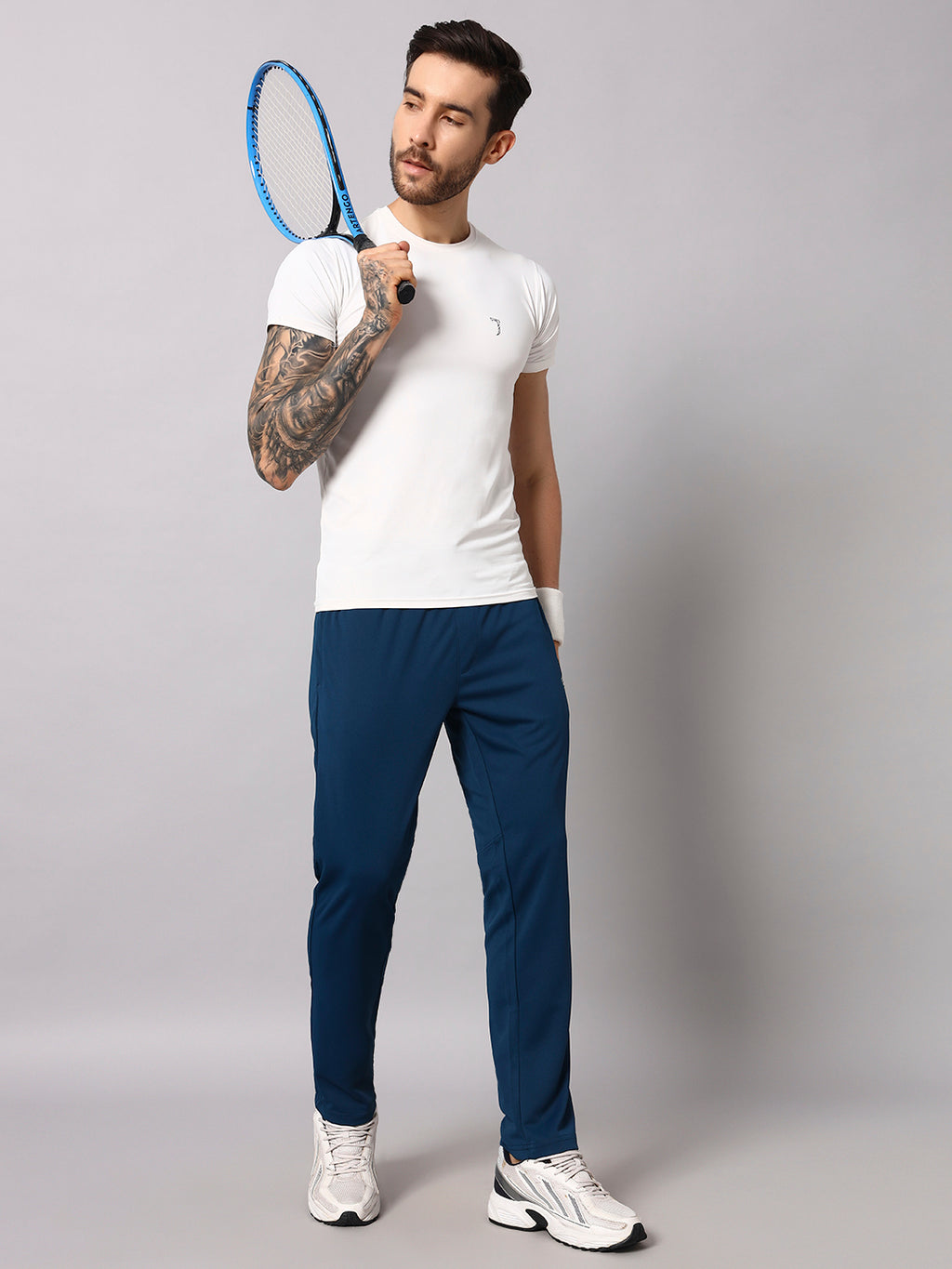 Endeavour Wear Active Mesh Airforce Blue Straight Fit Track Pants