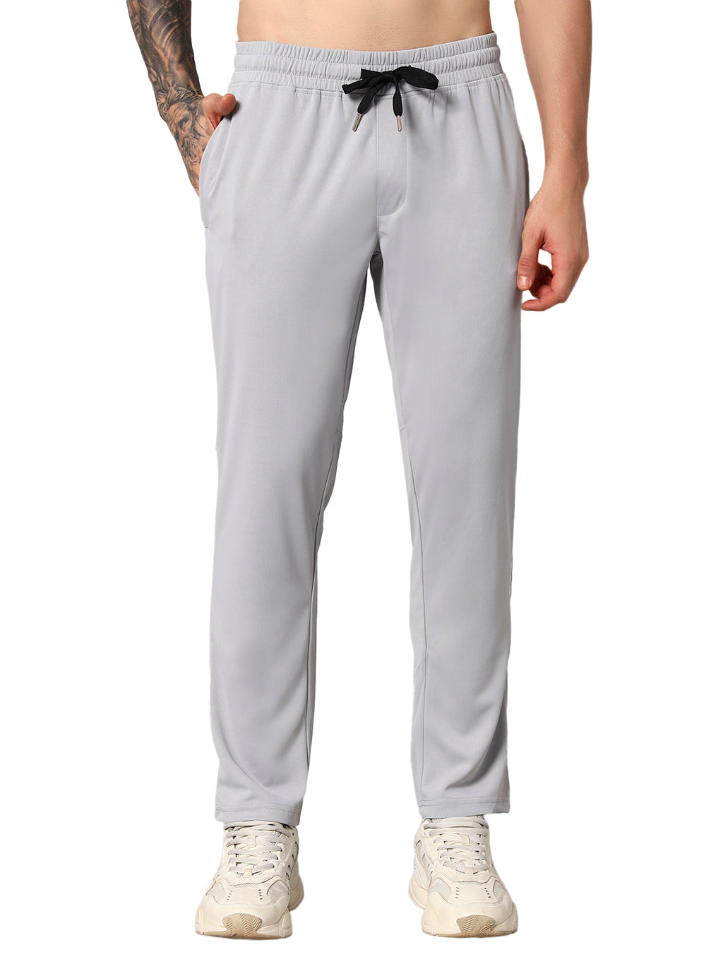 Endeavour Wear Active Mesh Light Grey Straight Fit Track Pants