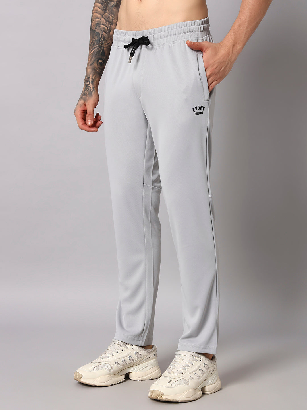 Endeavour Wear Active Mesh Light Grey Straight Fit Track Pants