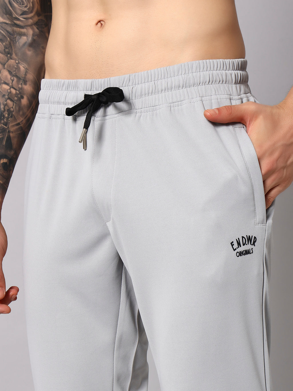 Endeavour Wear Active Mesh Light Grey Straight Fit Track Pants