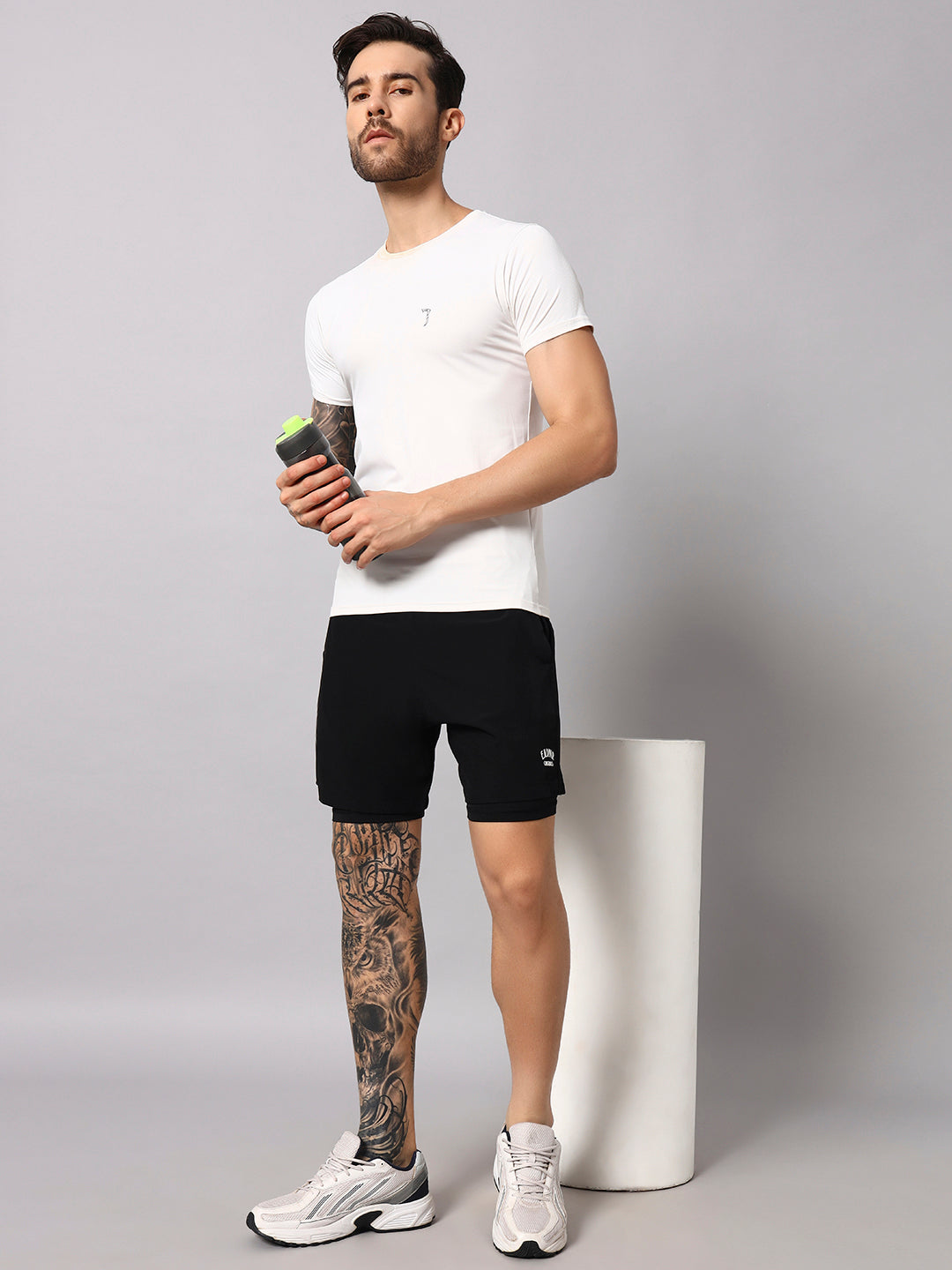 Endeavour Wear Men Black 2 in 1 Active Sports Shorts