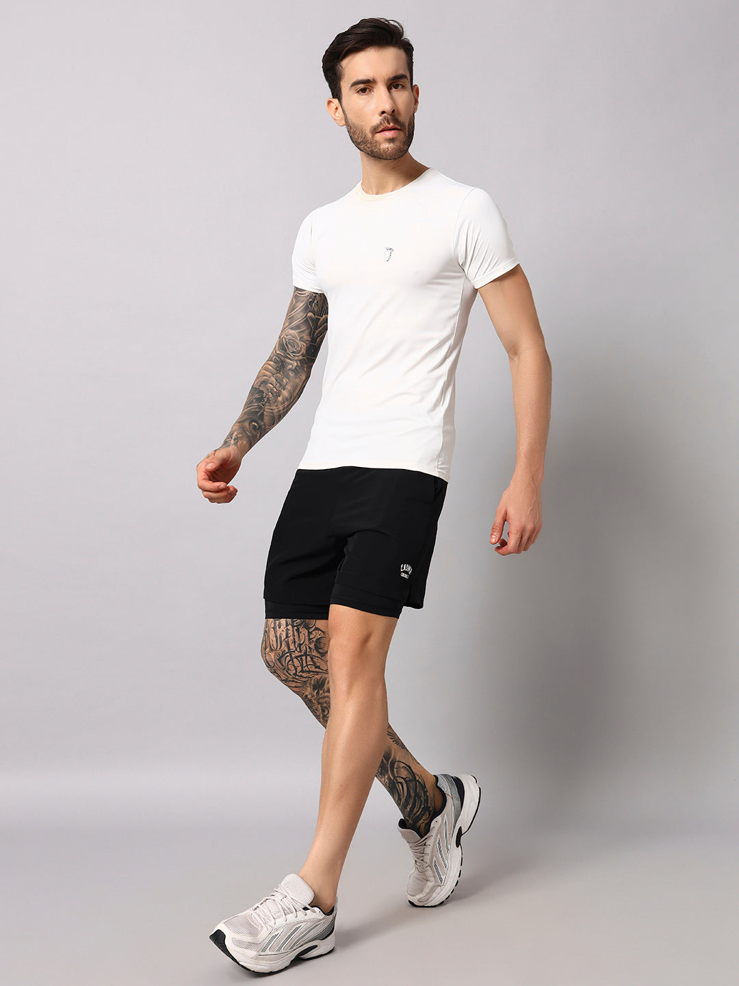 Endeavour Wear Men Black 2 in 1 Active Sports Shorts