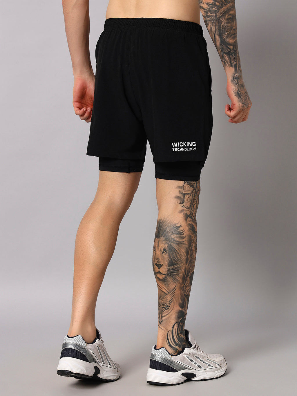 Endeavour Wear Men Black 2 in 1 Active Sports Shorts