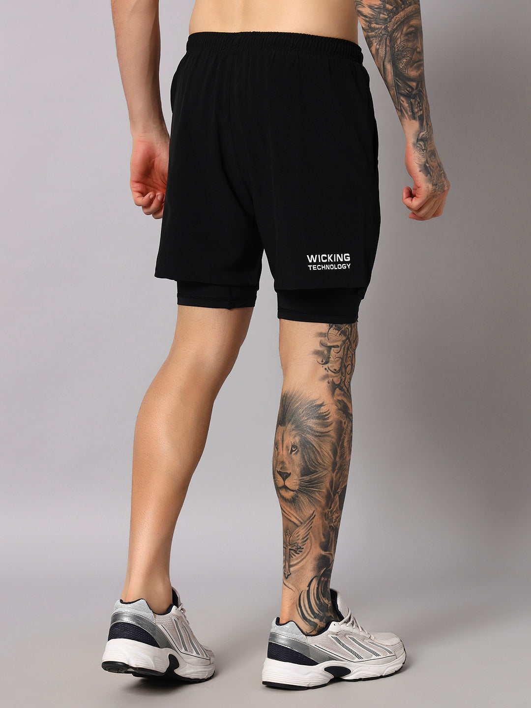 Endeavour Wear Men Black 2 in 1 Active Sports Shorts