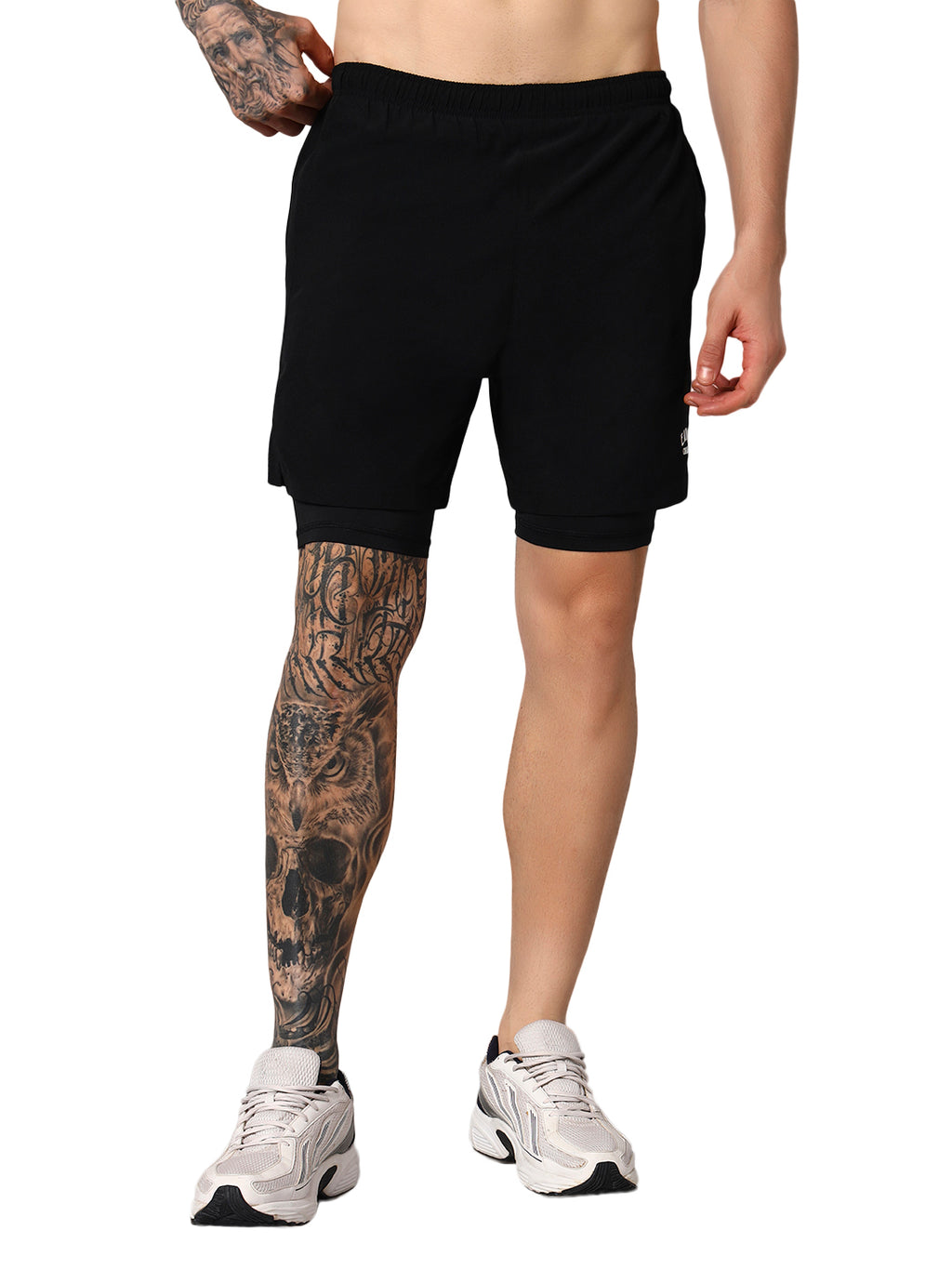 Endeavour Wear Men Black 2 in 1 Active Sports Shorts