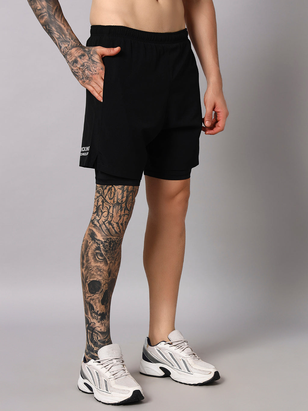 Endeavour Wear Men Black 2 in 1 Active Sports Shorts