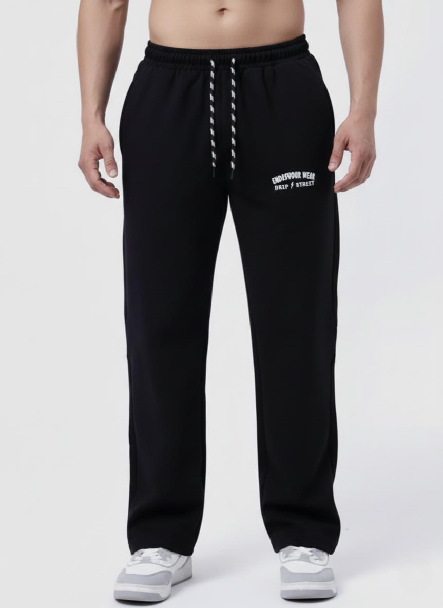 Endeavour Wear Men Black Winter Baggy Fit Track Pants