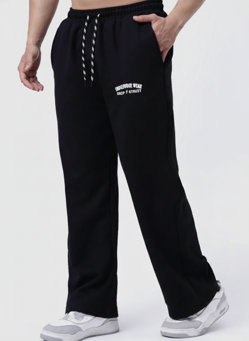Endeavour Wear Men Black Winter Baggy Fit Track Pants