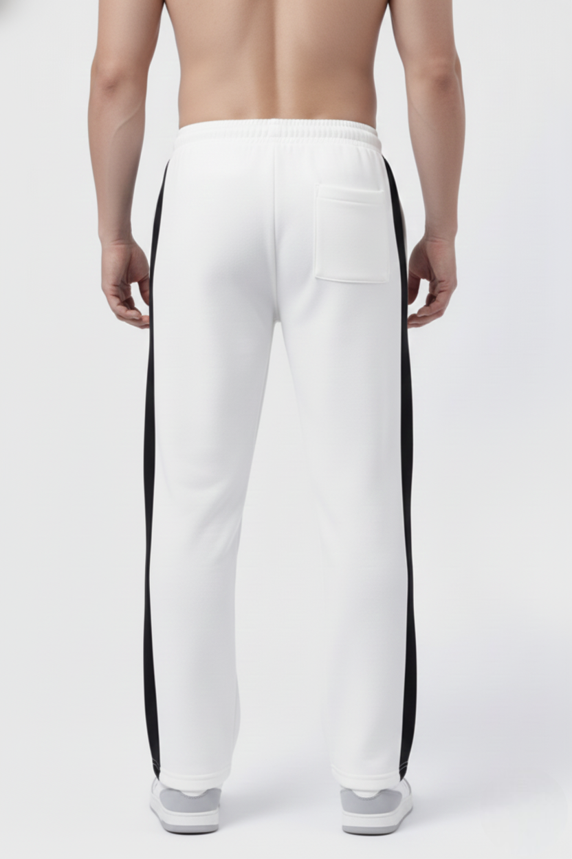 Endeavour Wear Men White-Black Winter Baggy Fit Track Pants