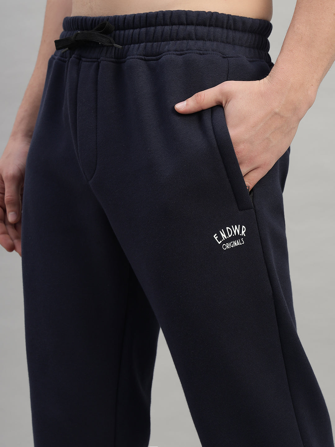 Endeavour Wear Men Winter Fleece Straight Fit Navy Blue Track Pants