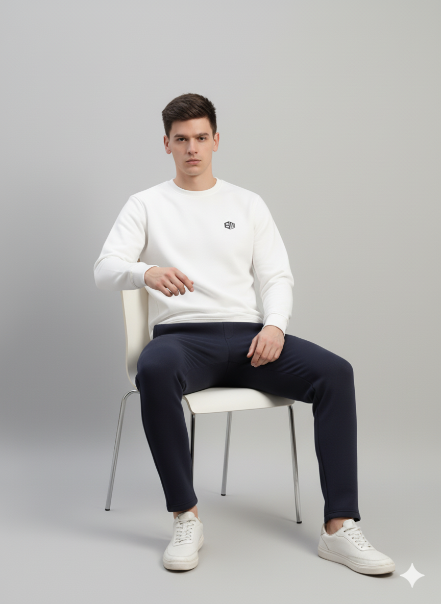 Endeavour Wear Men Winter Fleece Straight Fit Navy Blue Track Pants