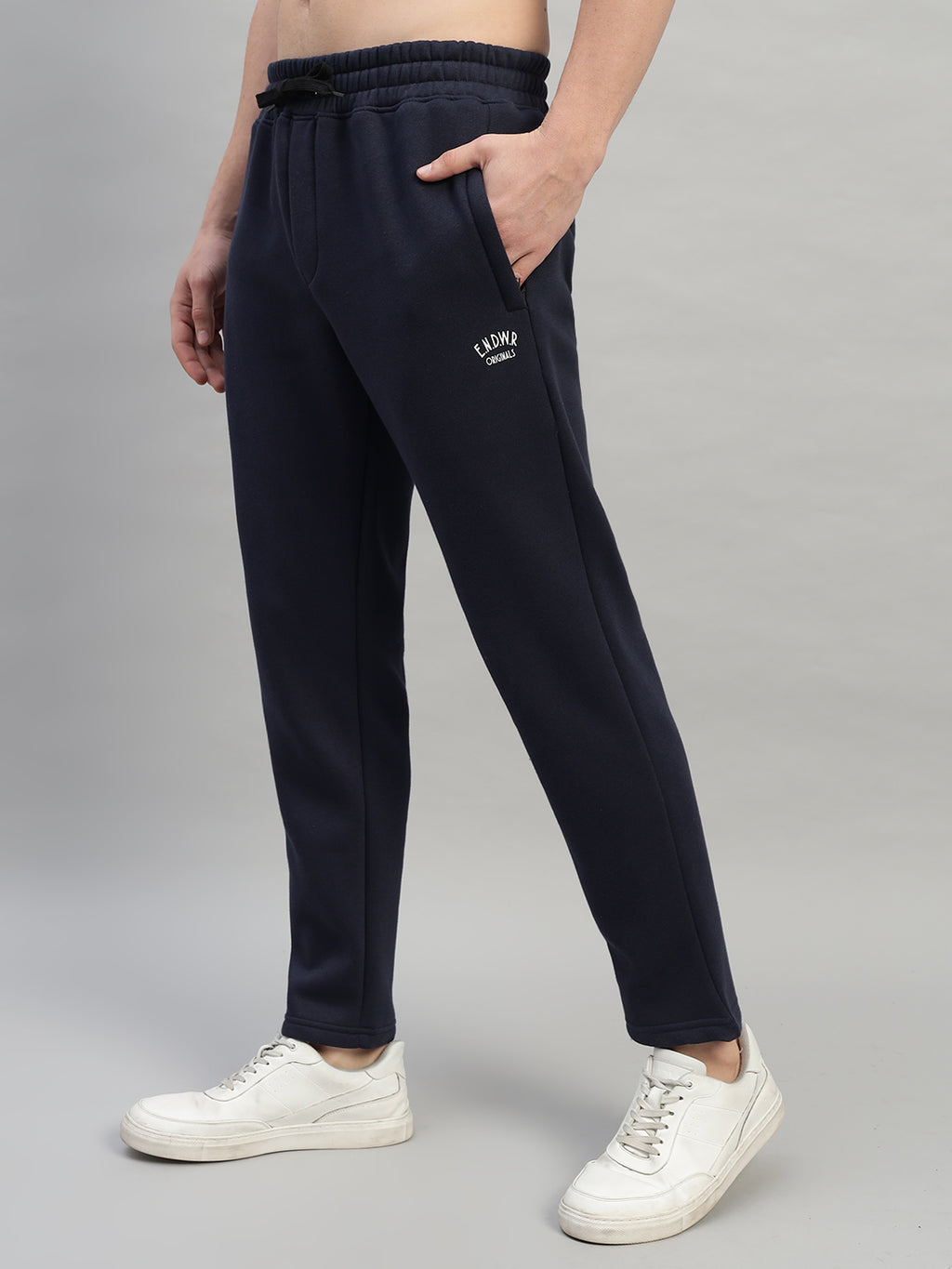Endeavour Wear Men Winter Fleece Straight Fit Navy Blue Track Pants