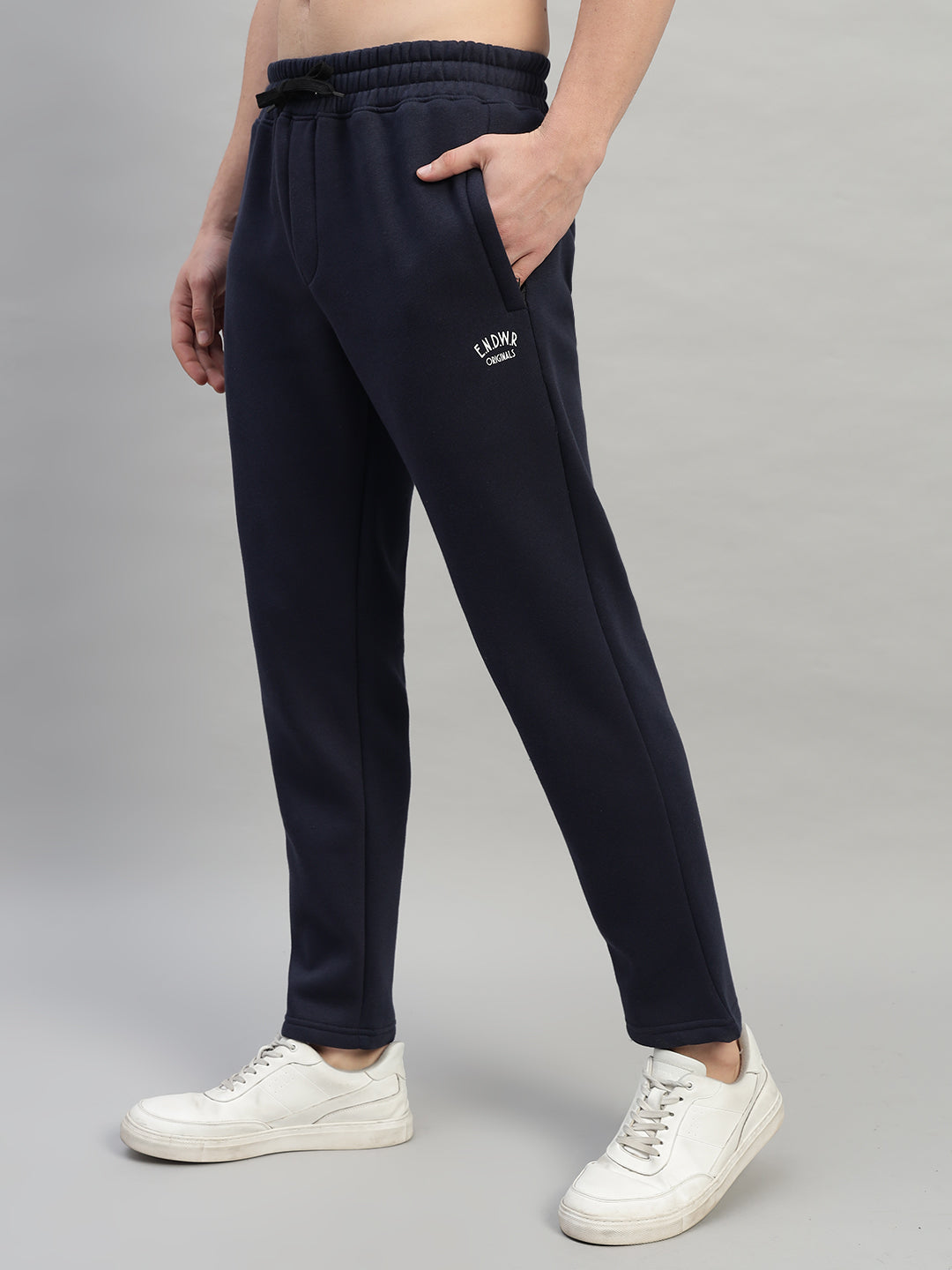 Endeavour Wear Men Winter Fleece Straight Fit Navy Blue Track Pants
