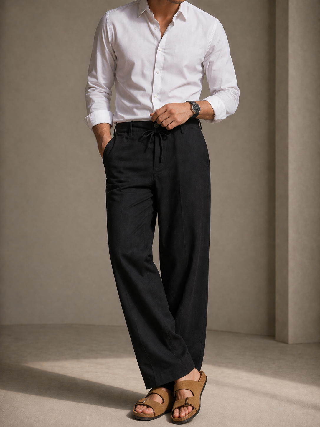 Endeavour Wear Men’s Black Cotton Linen Pants