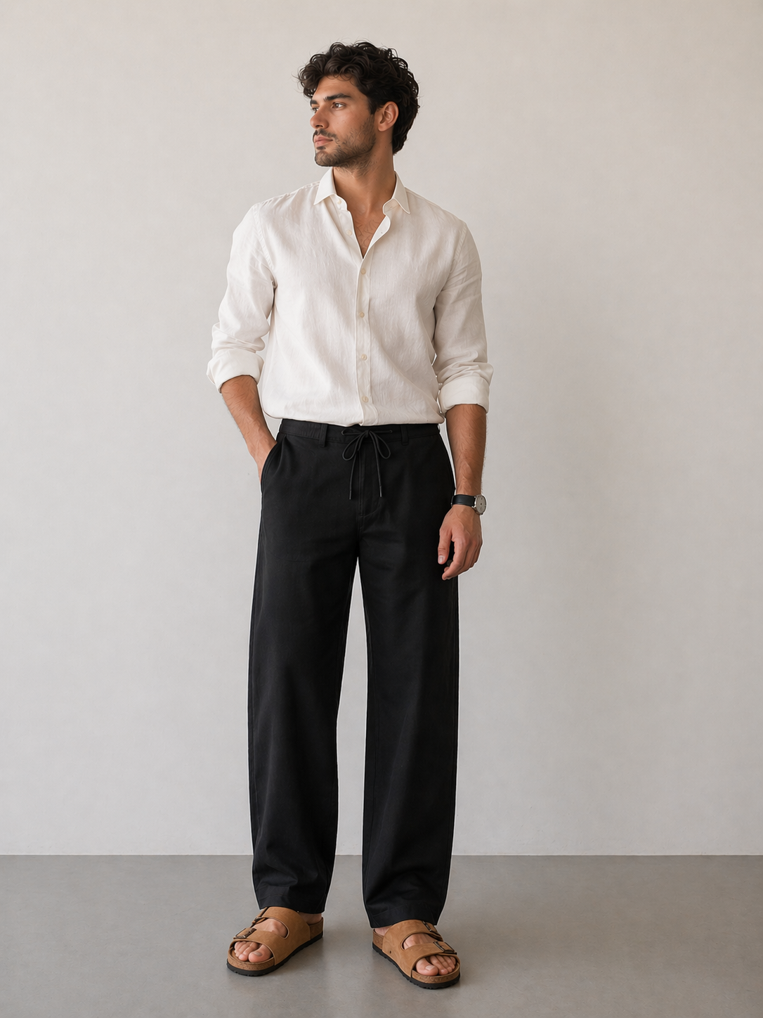 Endeavour Wear Men’s Black Cotton Linen Pants