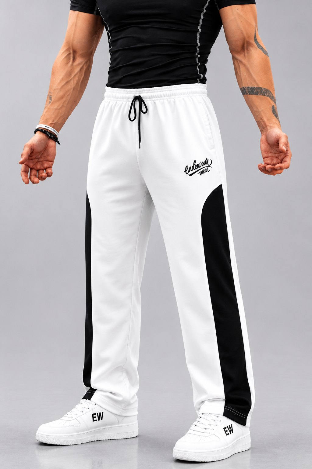 Endeavour Wear Men's Off White Premium Rich Cotton Oversized Baggy Fit Track Pants
