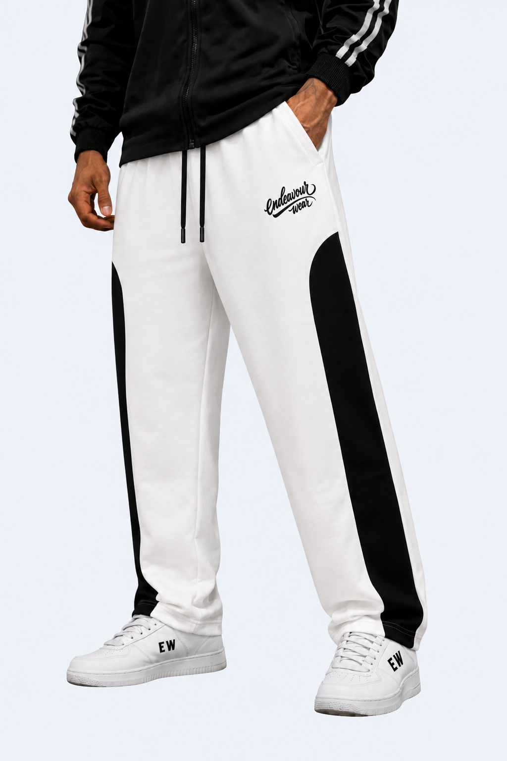 Endeavour Wear Men's Off White Premium Rich Cotton Oversized Baggy Fit Track Pants
