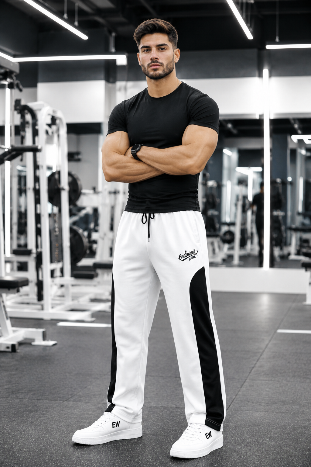 Endeavour Wear Men's Off White Premium Rich Cotton Oversized Baggy Fit Track Pants