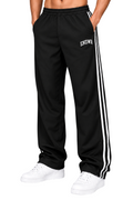 Endeavour Wear Men’s Urban Striped Pattern Track Pants Black