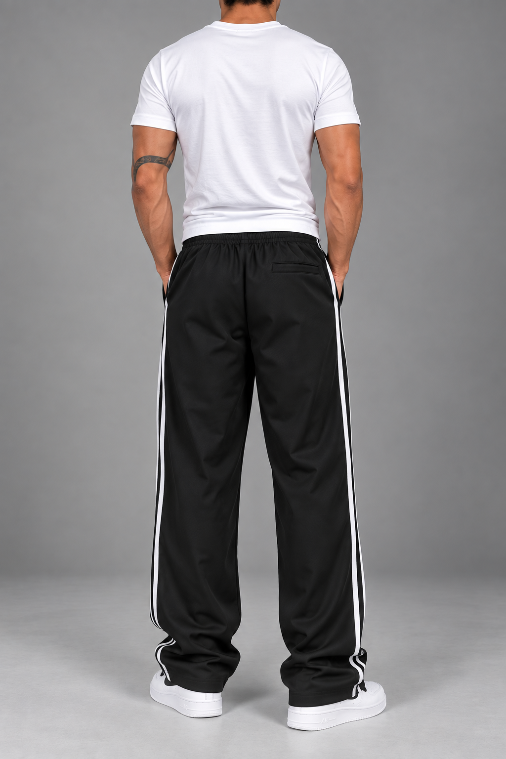 Endeavour Wear Men’s Urban Striped Pattern Track Pants Black