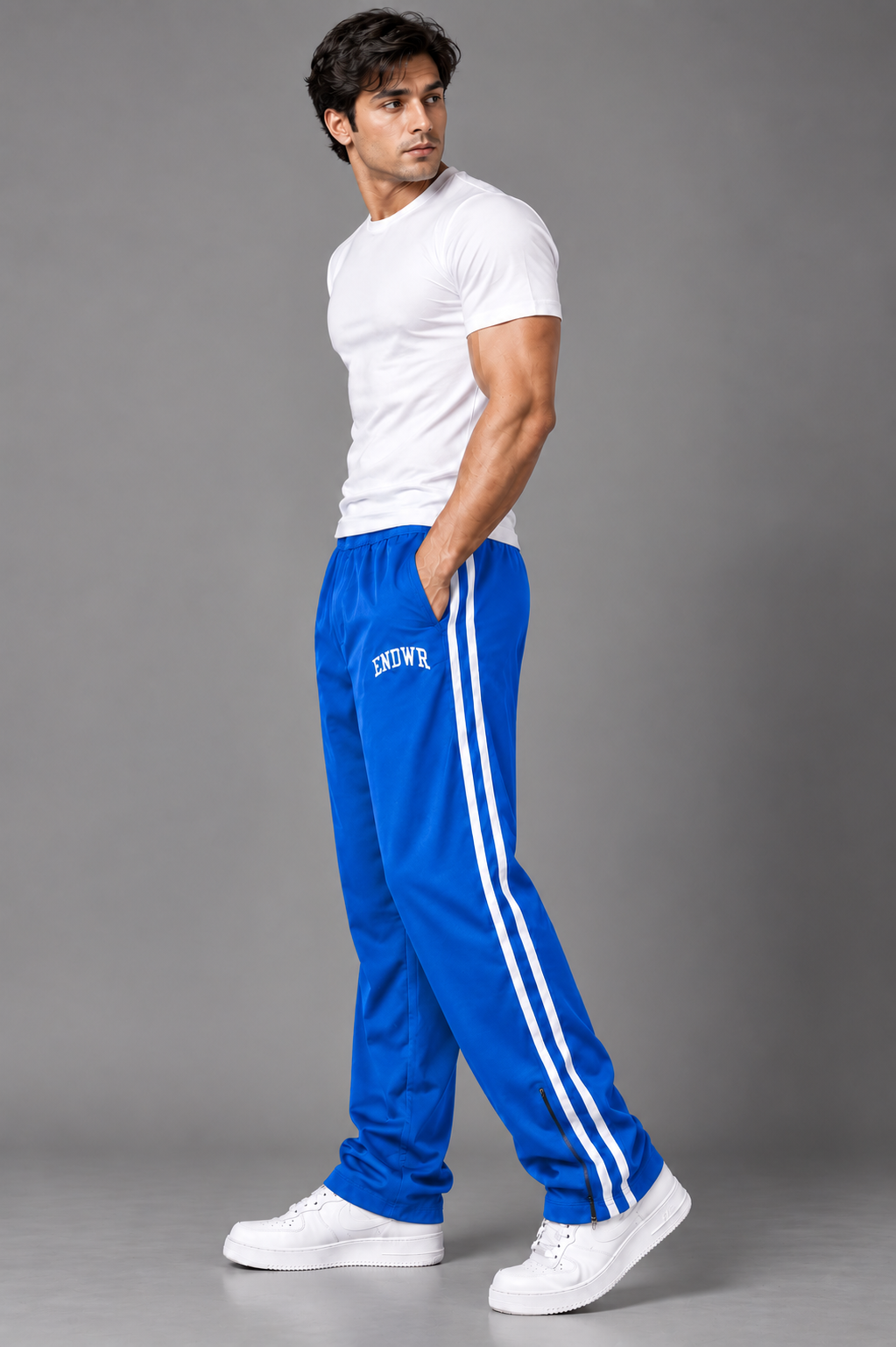 Endeavour Wear Men’s Urban Striped Pattern Track Pants Blue