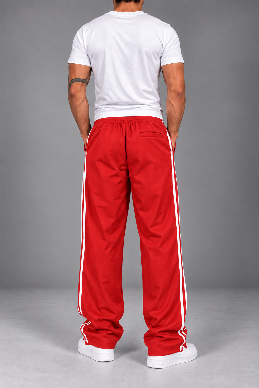 Endeavour Wear Men’s Urban Striped Pattern Track Pants Red