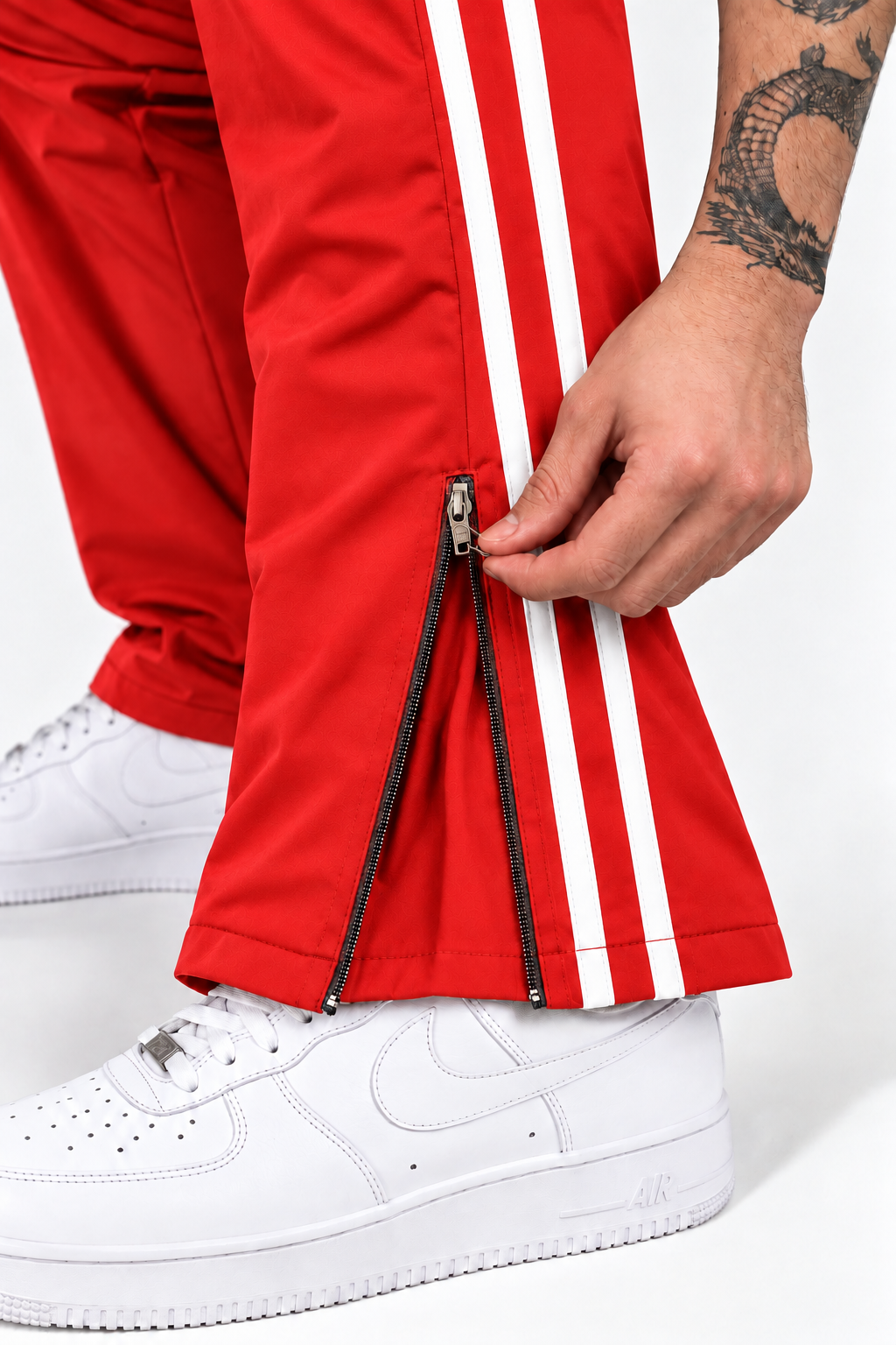 Endeavour Wear Men’s Urban Striped Pattern Track Pants Red