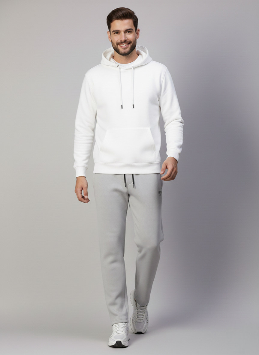 Endeavour Wear Men Winter Fleece Straight Fit Light Grey Track Pants