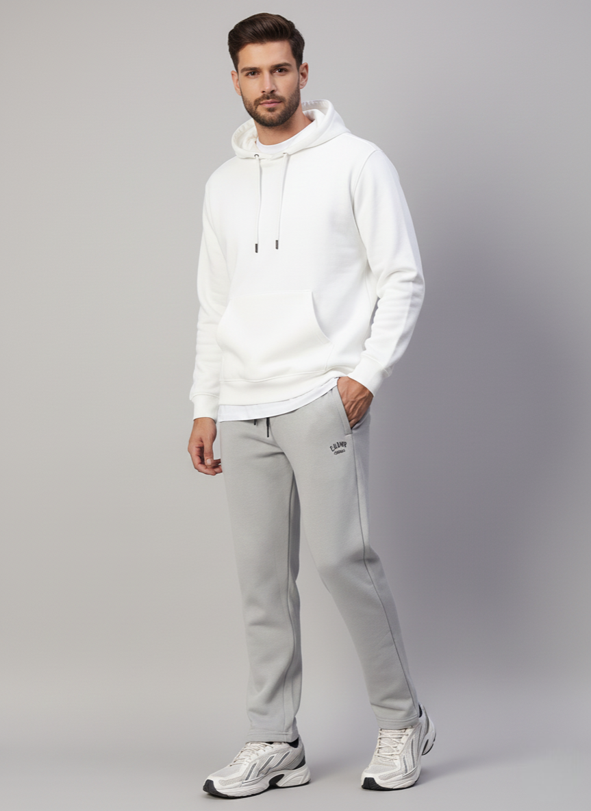 Endeavour Wear Men Winter Fleece Straight Fit Light Grey Track Pants